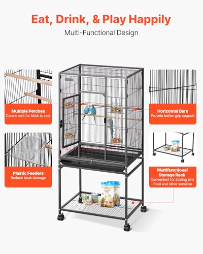 VEVOR Animal Cage in 24.6"L x 16.7"W x 53.9"H, Black