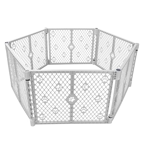MYPET Pet Playpen in 6-Panel, Light Gray