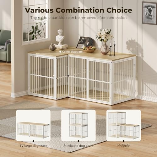 Lyromix Animal Cage in 43.3"L x 29.9"W x 33.1"H, Natural Beech