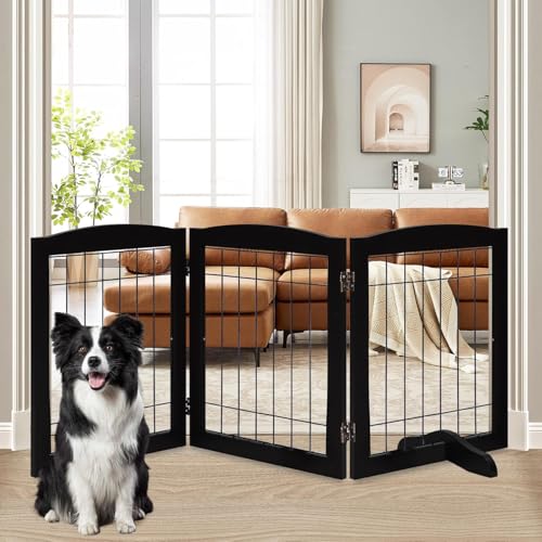 LZRS Temporary Gate in 30"Height-3 Panel, Black