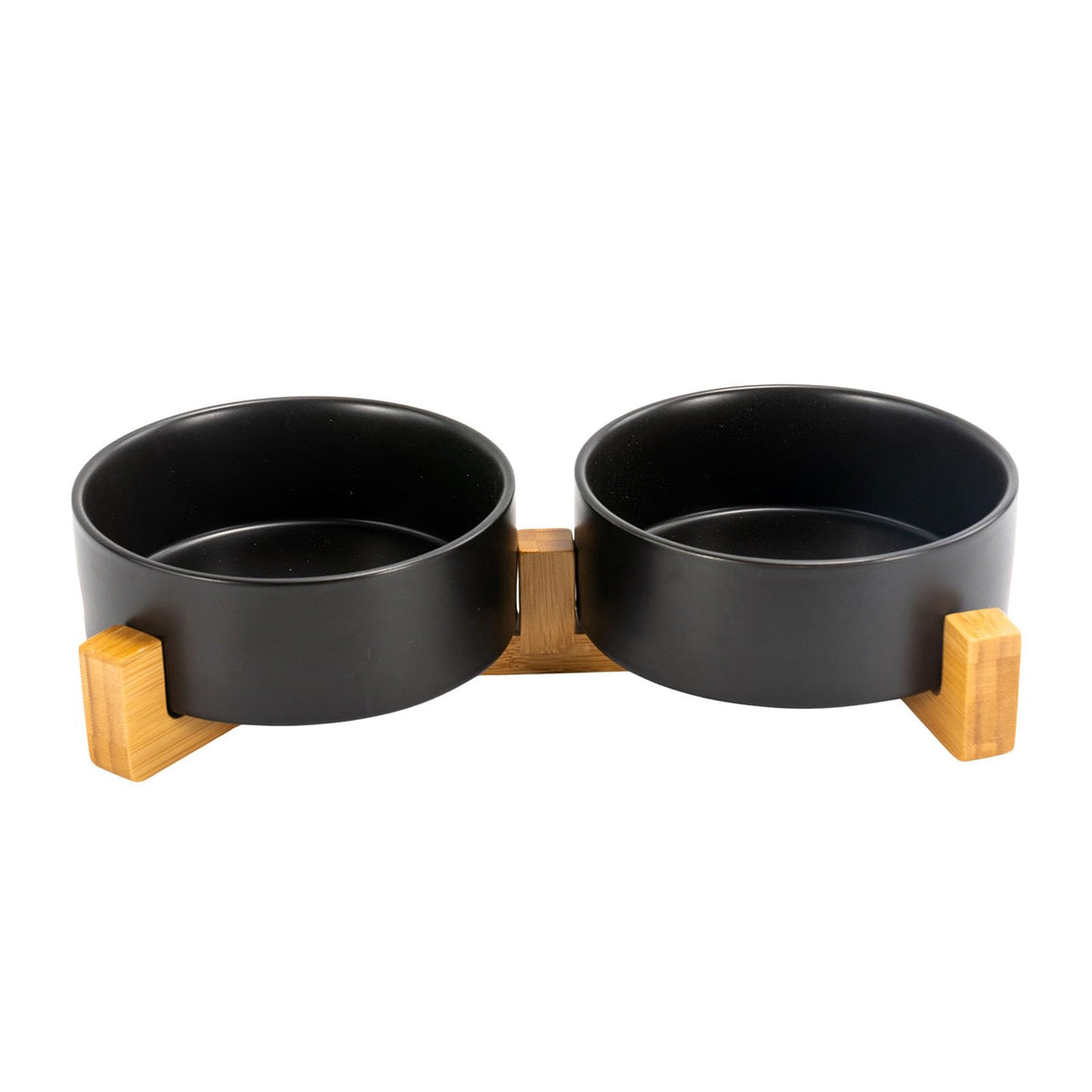 SPUNKYJUNKY Pet Feeder in 5 cups, Black × 2