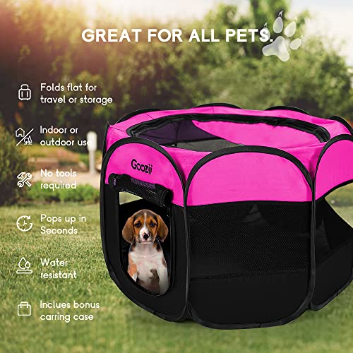 Goozii Pet Playpen in S [29" x 29" x 17"], Pink