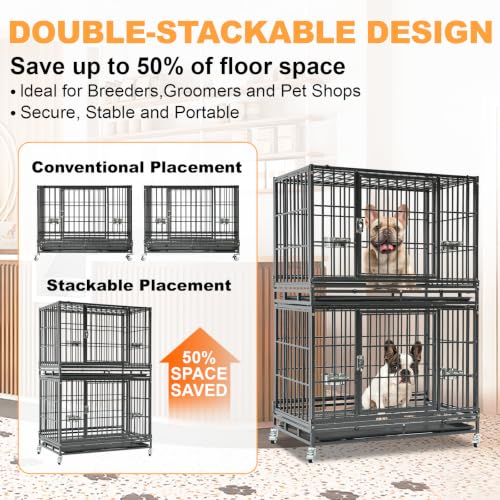 Homey Pet Animal Cage in 37.0"L - 2 Tiers - 1P, Black