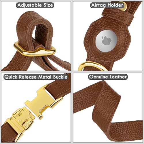 BUDKAS Animal Collar in XS, 9"-12" Neck Fit, Brown
