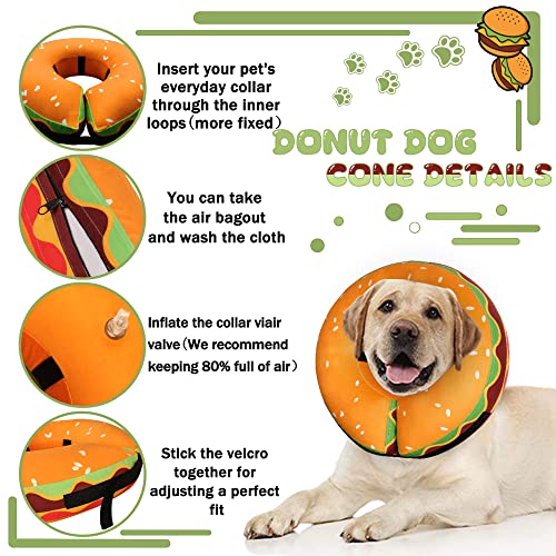 Cneo Animal Recovery Collar Cone in M（neck 8"-11"）, Hamburger