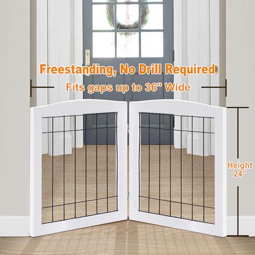 LZRS Temporary Gate in 24"Height-2 Panel, White