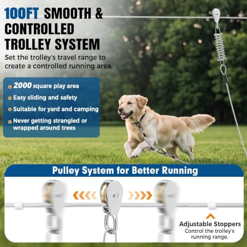 Duckygoo Leash in 100FT+10FT,250LBS, Silver