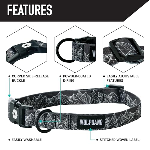 Wolfgang Man & Beast Animal Collar in Small (5/8 Inch x 8-12 Inch), WolfMountain Print