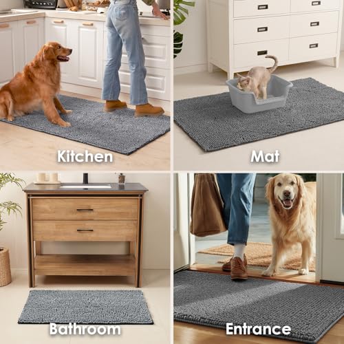 EHEYCIGA Pet Bed Mat in 24x16inch, Grey