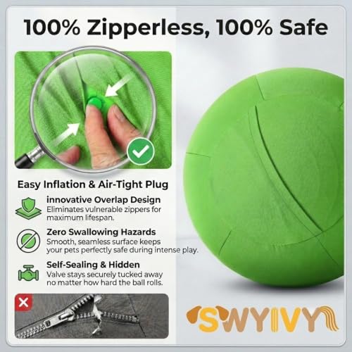SWYIVY Recreation Ball in 25", Green Straps Ball Cover with Ball