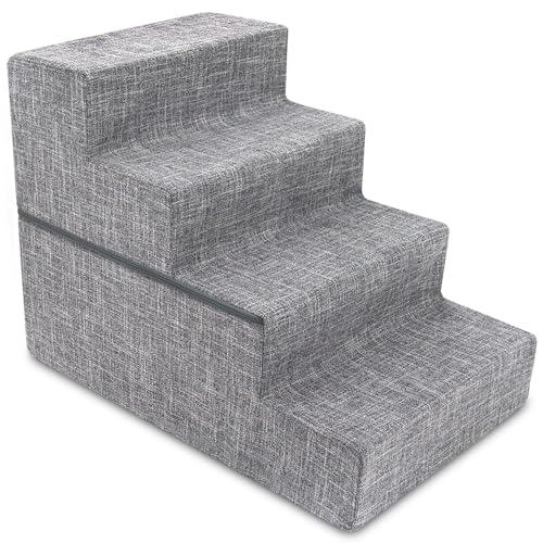 Best Pet Supplies Animal Stair in H: 22 Inches (Foldable), Ash Gray Linen