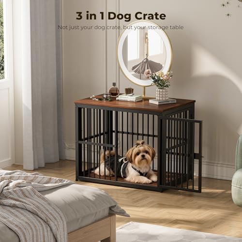 Lyromix Animal Cage in 33.1"L x 22.1"W x 26.0"H, Walnut