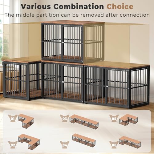 Lyromix Animal Cage in 43.3"L x 29.9"W x 33.1"H, Brown