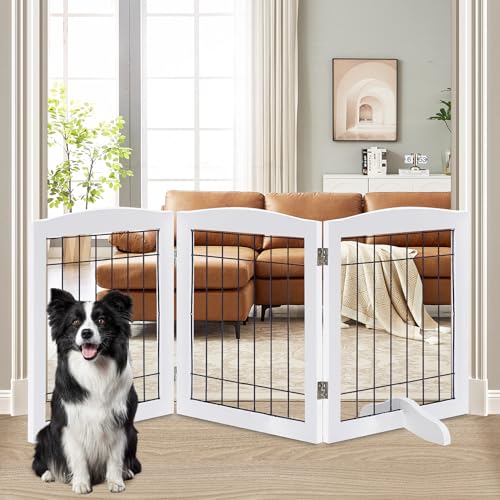 LZRS Temporary Gate in 30"Height-3 Panel, White