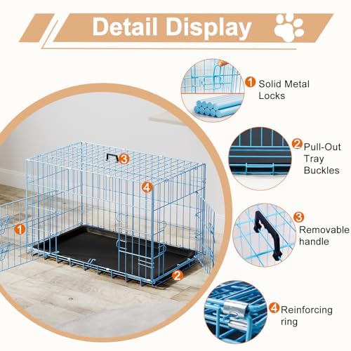 FDW Animal Cage in 30.0"L x 18.0"W x 20.0"H, Blue