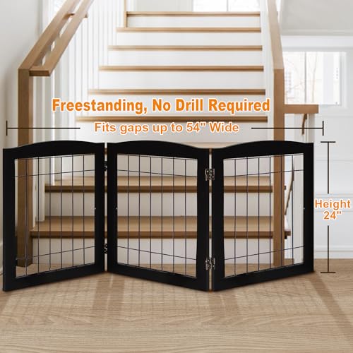 LZRS Temporary Gate in 24"Height-3 Panel, Black