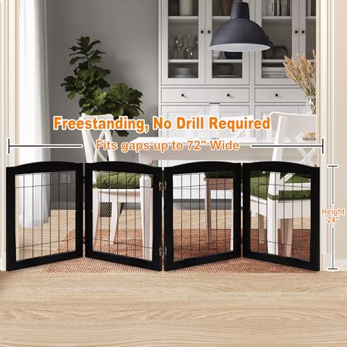 LZRS Temporary Gate in 24"Height-4 Panel, Black