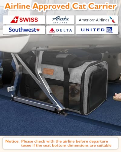 Petux Animal Carrier in 17.0"L x 11.0"W x 9.5"H, Grey