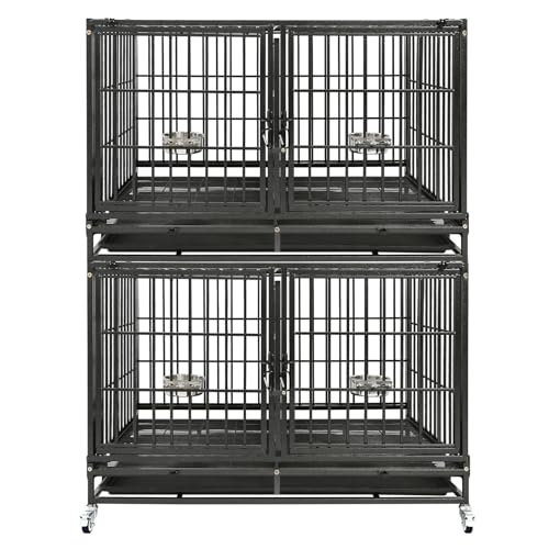 Homey Pet Animal Cage in 43.0"L - 2 Tiers - 1P, Black