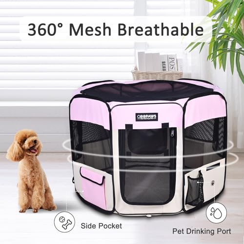 JESPET Pet Playpen in 36x36x24 Inch (Pack of 1), Pink