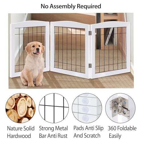 LZRS Temporary Gate in 24"Height-3 Panel, White