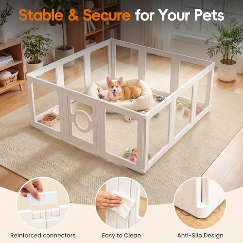 JEKO&JEKO Pet Playpen in Medium, White