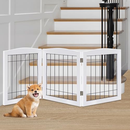 LZRS Temporary Gate in 24"Height-3 Panel, White
