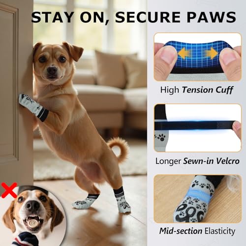 ROUWINNE Paw Hoof Protector in XS(Pack of 4), Light Grey and Black