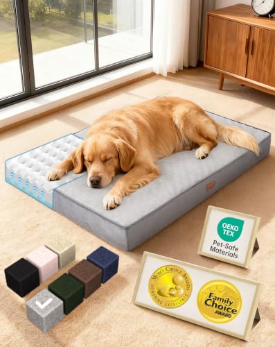 OhGeni Pet Bed Mat in 41" x 28" x 4" (For Crate), 01-Gray