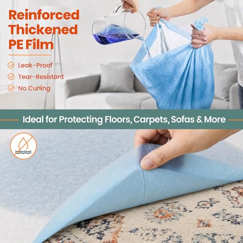 Gimars Disposable Incontinence Surface Protector in 31x47 40 Count, Blue