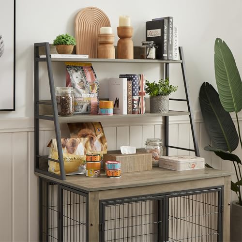 NicBex Animal Cage in 38.6"L x 25.2"W x 56.9"H, Grey