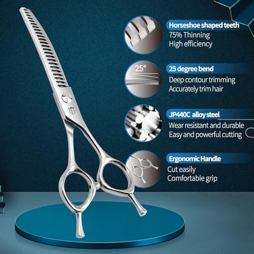 FENICE TOTEM Scissors in 6.5 inch, Curved Chunker