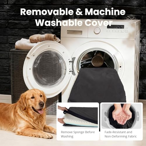OhGeni Pet Bed Mat in 41" x 28" x 4" (For Crate), 03-Black