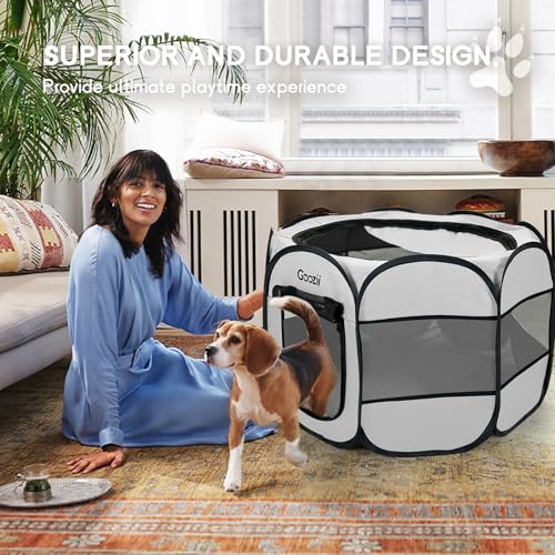 Goozii Pet Playpen in Light Grey
