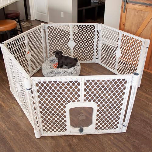 MYPET Pet Playpen in 6-Panel, Light Gray