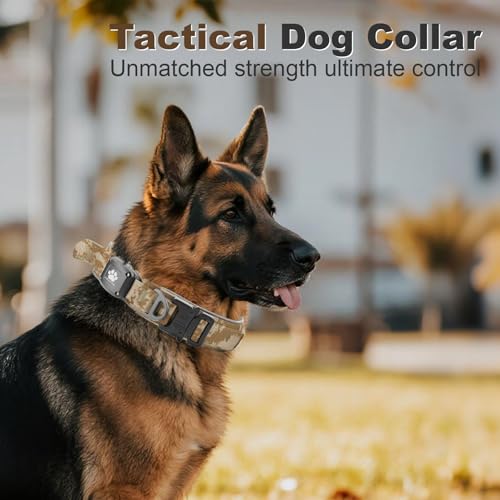 YaoTya Animal Collar in M(15"-18.5"), Camouflage Khaki