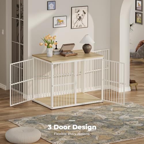 Lyromix Animal Cage in 43.3"L x 29.9"W x 33.1"H, Natural Beech