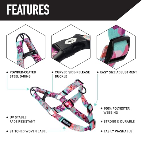 Wolfgang Man & Beast Animal Harness in Small (5/8 Inch x 12-18 Inch), DigiFloral Print