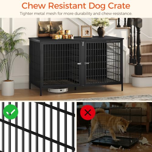 MAHANCRIS Animal Cage in 43.3"L x 21.7"W x 26.4"H, Black