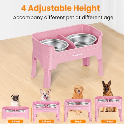 URPOWER Pet Feeder in Large, Pink