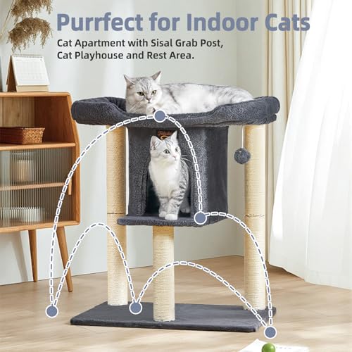 Feliskyn Pet Activity Structure in 28 Inches, Dark Grey
