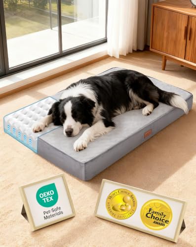 OhGeni Pet Bed Mat in 35" x 22" x 3.5" (For Crate), 01-Gray