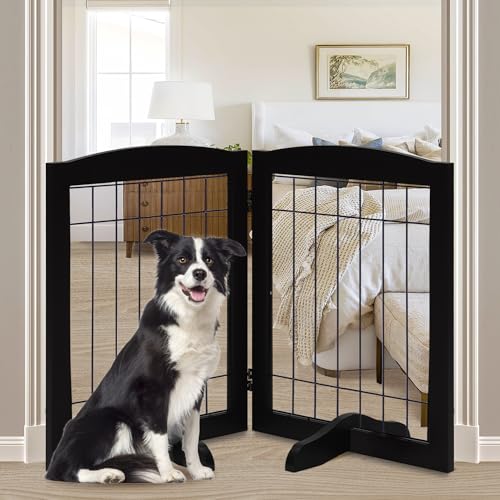 LZRS Temporary Gate in 30"Height-2 Panel, Black