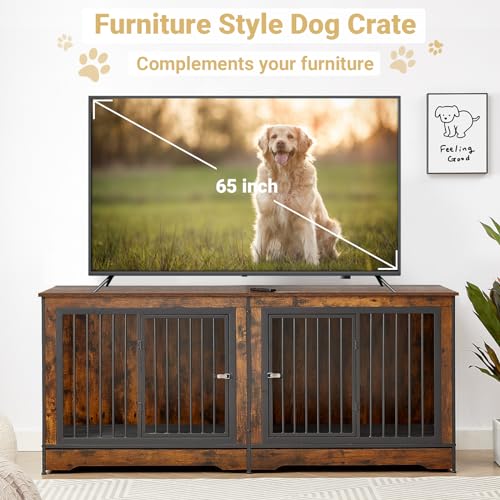 Rovibek Animal Cage in 75.0"L x 27.0"W x 32.0"H, Brown