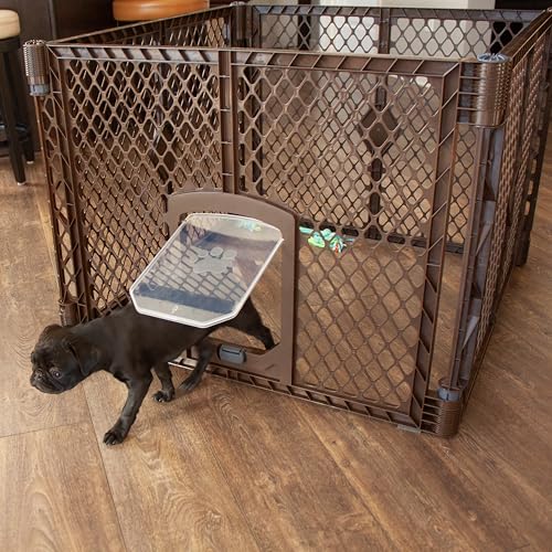 MYPET Pet Playpen in 4-Panel, Brown