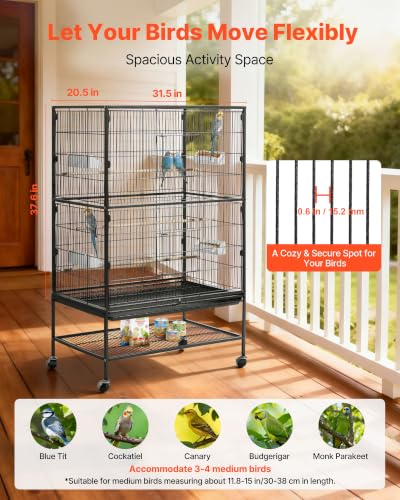 VEVOR Animal Cage in 31.5"L x 20.5"W x 52.0"H, Black