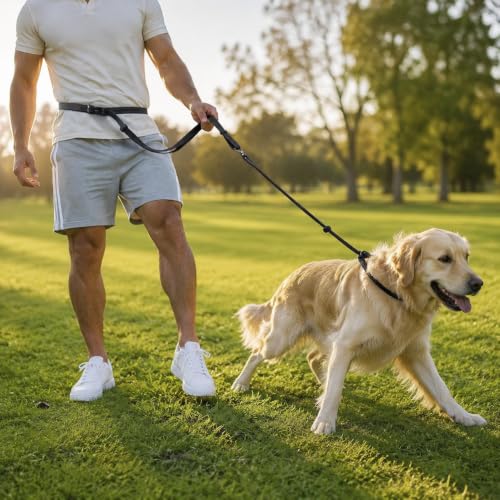 kazazoo Leash in Adjustable, 5.5ft to 8.5ft, Black