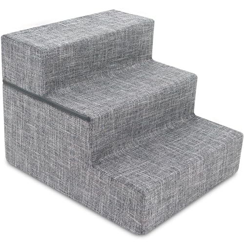 Best Pet Supplies Animal Stair in H: 16.5 Inches (Foldable), Ash Gray Linen