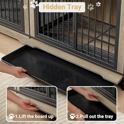 Rovibek Animal Cage in 38.9"L x 25.2"W x 27.2"H, Brown