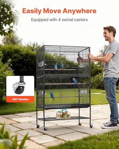 VEVOR Animal Cage in 31.5"L x 20.5"W x 52.0"H, Black